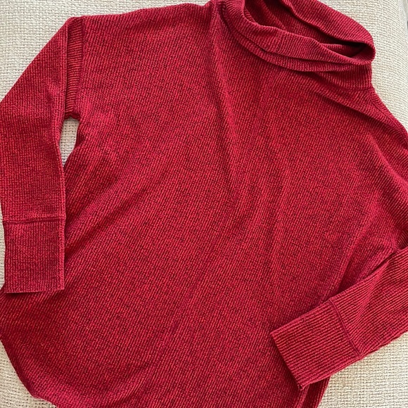 Soft Red Cowl Neck Sweater - Picture 2 of 3